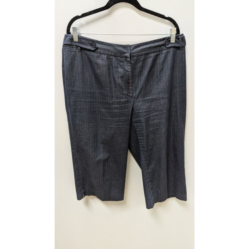 apostrophe Stretch Navy/Gold Striped Cropped Casual Pants